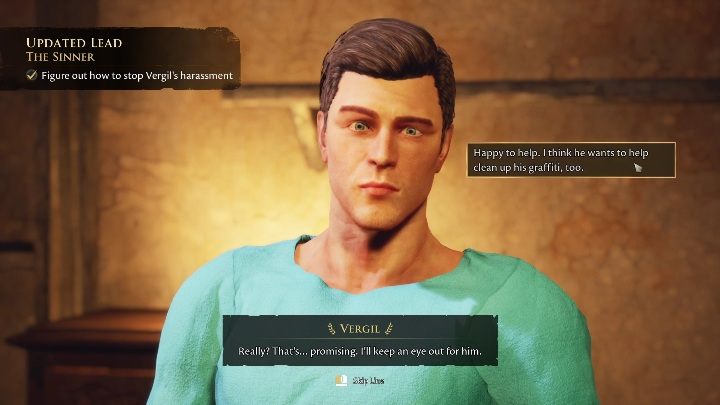 Po wszystkim udajcie się do Vergila i powiedzcie mu czego się dowiedzieliście, to zakończy zadanie - The Forgotten City: Sprawa Vergila - solucja, opis przejścia - The Forgotten City - poradnik do gry