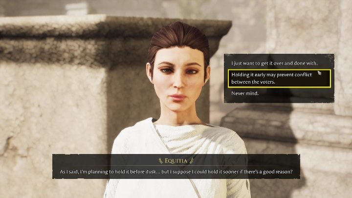 Kolejne opcje rozpoczynają wybory - The Forgotten City: Wybory - solucja, opis przejścia - The Forgotten City - poradnik do gry