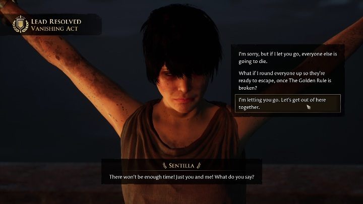 Wybierzcie opcję Im letting you go - The Forgotten City: The One That Got Away - zakończenie - The Forgotten City - poradnik do gry