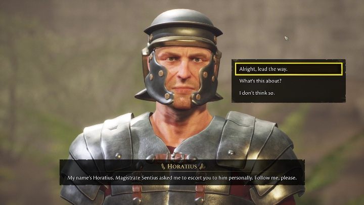 Gdy dotrzecie na plac patrycjuszy pojawi się Horatius, który nie pozwoli Wam iść dalej - The Forgotten City: Poznanie Golden Rule - solucja, opis przejścia - The Forgotten City - poradnik do gry