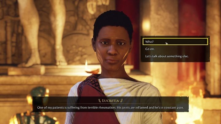 Aby zdobyć kolejne zadanie należy użyć dwóch opcji dialogowych - The Forgotten City: Wyleczenie Iulii - solucja, opis przejścia - The Forgotten City - poradnik do gry