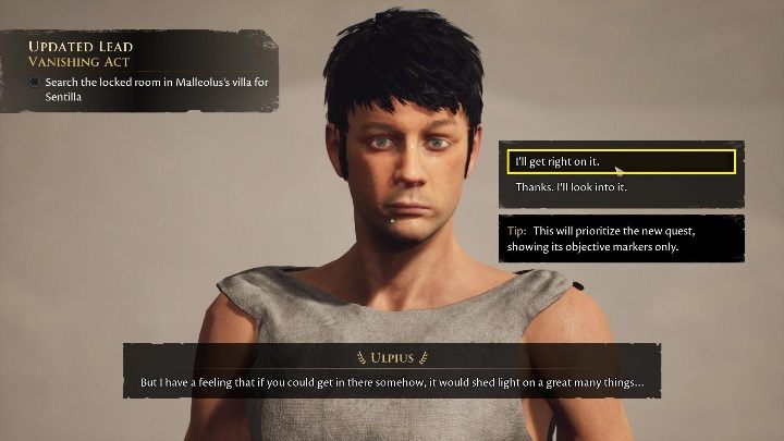 Następnie przyjmijcie zadanie klikając Ill get right on it - The Forgotten City: Ratunek Ulpiusa - solucja, opis przejścia - The Forgotten City - poradnik do gry