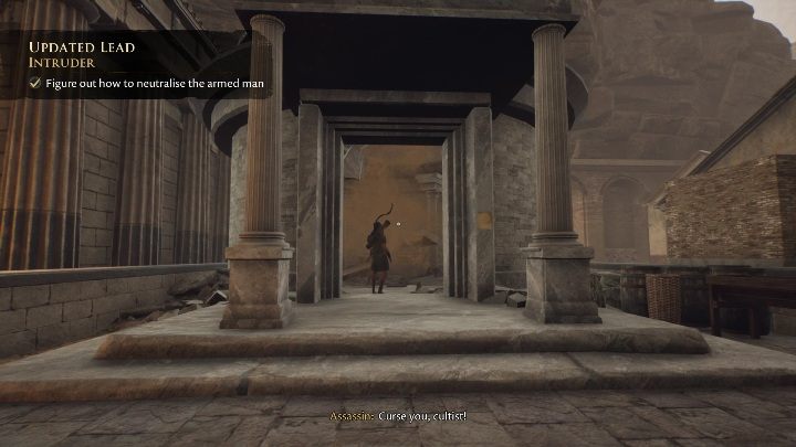 Powoli podążajcie za mężczyzną, dajcie mu wejść do świątyni i obserwujcie jak ginie pod stosem kamieni - The Forgotten City: Lekarstwo na reumatyzm - solucja, opis przejścia - The Forgotten City - poradnik do gry