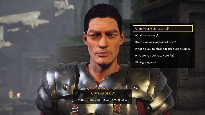 Aby zakończyć zadanie musicie znaleźć Rufiusa - The Forgotten City: Lekarstwo na reumatyzm - solucja, opis przejścia - The Forgotten City - poradnik do gry