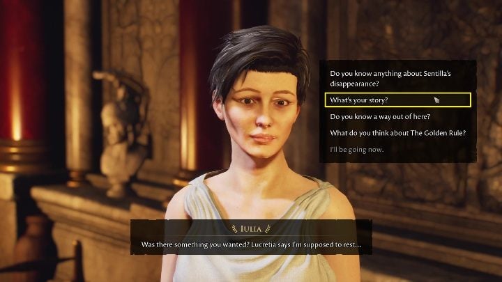 Iulia znajdziecie ją u lekarki bądź spacerującą po rynku - The Forgotten City: Rozmowy z mieszkańcami - solucja, opis przejścia - The Forgotten City - poradnik do gry