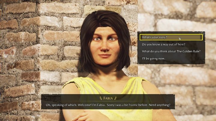 Fabia najpewniej siedzi w swoim sklepie - The Forgotten City: Rozmowy z mieszkańcami - solucja, opis przejścia - The Forgotten City - poradnik do gry