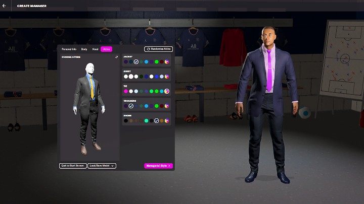 Przy tworzeniu nowego menadżera w grze Football Manager 2022 możecie nie tylko nadać mu imię i nazwisko, a także określić jego pochodzenie, ale również możecie nieco zmodyfikować jego wygląd: postura ciała, włosy, ubiór itd - Football Manager 2022: Pierwsze kroki - konfiguracja kariery - Football Manager 2022 - poradnik do gry