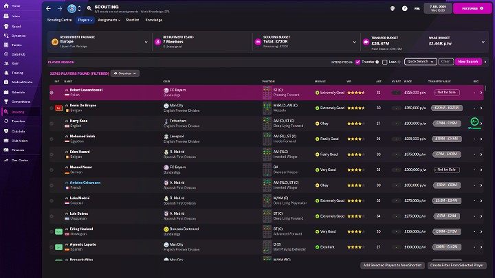 Do centrum scoutingu można łatwo przejść przez menu po lewej stronie - Football Manager 2022: Scouting - Football Manager 2022 - poradnik do gry