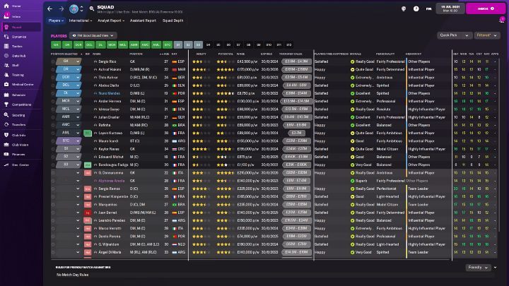Zwróćcie uwagę na to, jak bardzo zmienił się widok Waszej drużyny, po zastosowaniu jednego filtru do FM 2022 - Football Manager 2022: Niestandardowe widoki - jak zastosować? - Football Manager 2022 - poradnik do gry