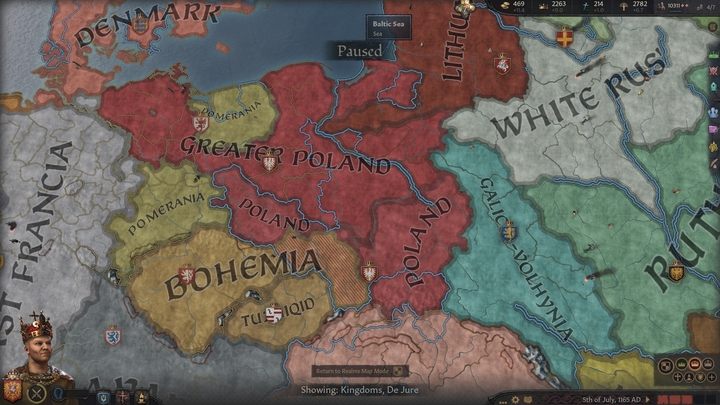 Spektakularny przykład asymilacji, w którym rozdrobnienie dynastyczne doprowadziło do powstania de jure dwóch osobnych królestw: Polski i Wielkopolski - Crusader Kings III: Tytuły - Crusader Kings 3 - poradnik do gry