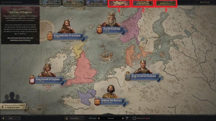 Przechodząc do roku 1066 możesz ostatecznie rozstrzygnąć los Wysp Brytyjskich w scenariuszy The Fate of England (1) - Crusader Kings 3: Wybór władcy - Crusader Kings 3 - poradnik do gry