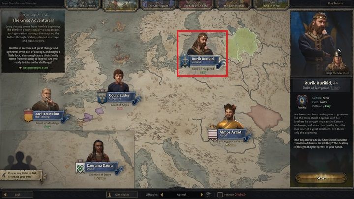 Z drugiej możesz wybrać władcę w pełni niezależnego, którego domena leży gdzieś na rubieżach cywilizowanego świata - Crusader Kings 3: Wybór władcy - Crusader Kings 3 - poradnik do gry