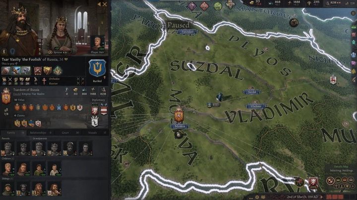 Po kliknięciu w model Twojego władcy, po lewej stronie ekranu zobaczysz okno postaci - Crusader Kings 3: Opis interfejsu - Crusader Kings 3 - poradnik do gry