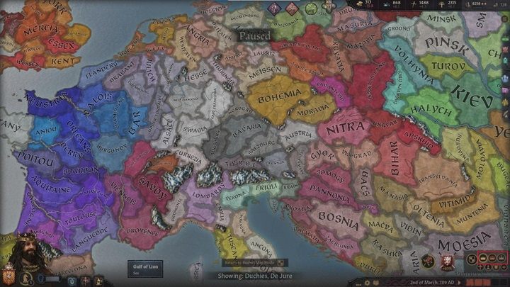 Widok księstw - Crusader Kings 3: Tryby mapy - Crusader Kings 3 - poradnik do gry