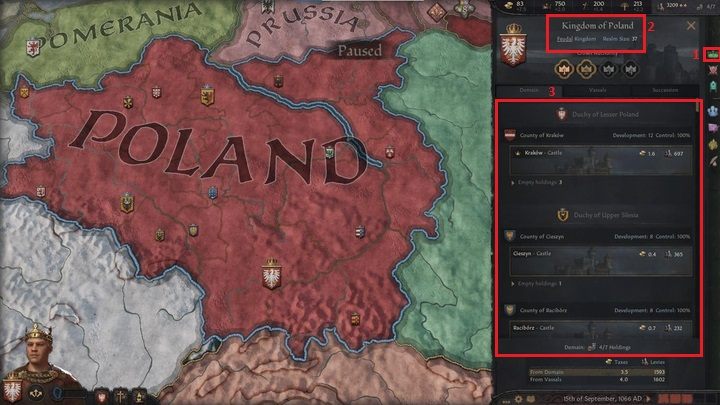Przyjrzyjmy się teraz samemu królestwu - Crusader Kings 3: Pierwsze kroki - Crusader Kings 3 - poradnik do gry
