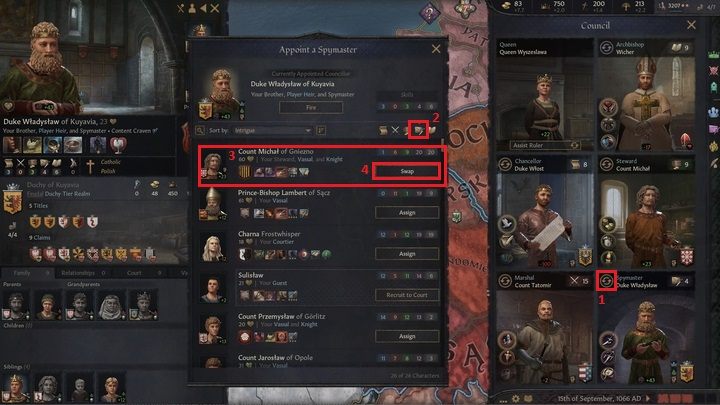 W następnej kolejności zajmiemy się uporządkowaniem sytuacji w Twojej Radzie - Crusader Kings 3: Pierwsze kroki - Crusader Kings 3 - poradnik do gry
