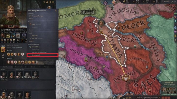 W tym celu otwórz menu kontekstowe dla postaci Twojego brata, a następnie wybierz opcję Grand Vassal (1) - Crusader Kings 3: Pierwsze kroki - Crusader Kings 3 - poradnik do gry