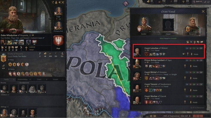 W następnym oknie znajdź i wybierz postać Hrabiego Lutosława - Crusader Kings 3: Pierwsze kroki - Crusader Kings 3 - poradnik do gry