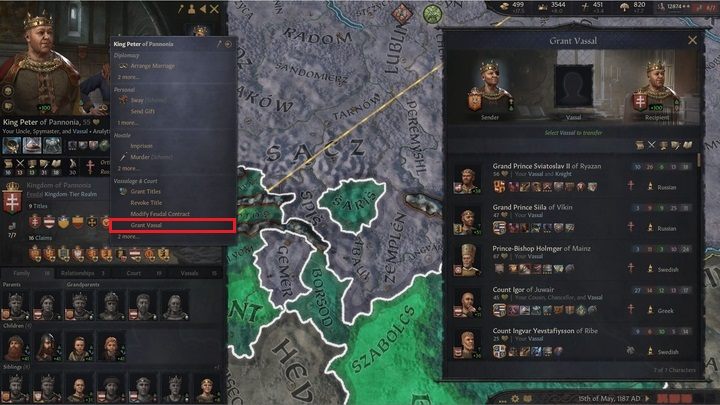 Innym sposobem na reorganizację hierarchii tytułów jest przekazywanie zwierzchnictwa nad wasalami - Crusader Kings 3: Wasale - Crusader Kings 3 - poradnik do gry