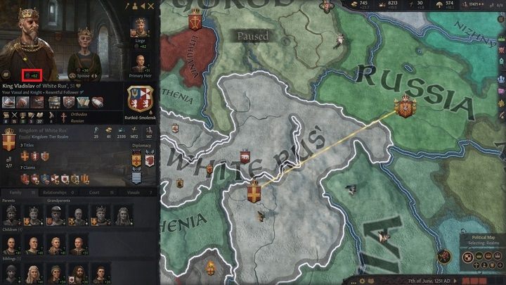 Pierwszym wskaźnikiem, na który w tym aspekcie powinieneś zwracać uwagę, jest indywidualna opinia wasali na Twój temat - Crusader Kings 3: Wasale - Crusader Kings 3 - poradnik do gry