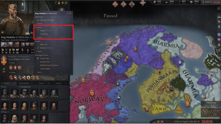 Intryga przekonywania znajduje się w oknie dialogowym w kategorii Personal - Crusader Kings 3: Wasale - Crusader Kings 3 - poradnik do gry