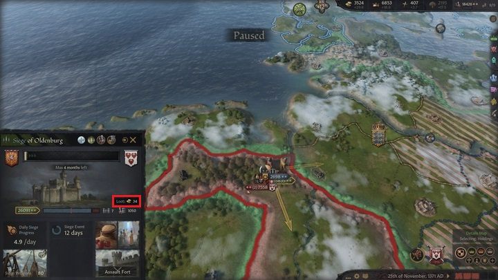 W trakcie wojny możesz gromadzić złoto poprzez zajmowanie posiadłości przeciwnika - Crusader Kings 3: Złoto i budynki - Crusader Kings 3 - poradnik do gry