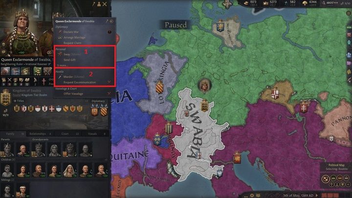 Aby rozpocząć jakąś intrygę musisz najpierw zdecydować kto będzie jej celem - Crusader Kings 3: Rada i dwór - Crusader Kings 3 - poradnik do gry