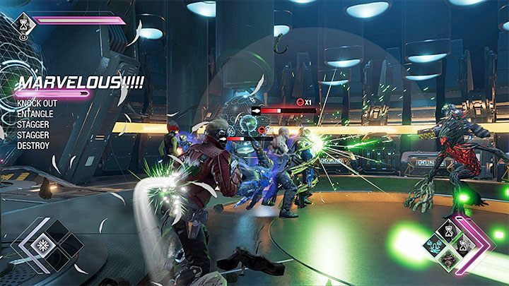 Każdy z członków drużyny na starcie posiada 1 unikalną zdolność i kolejne możecie kupować dzięki punktom rozwoju przyznawanym za gromadzenie xp - Guardians of the Galaxy: Porady na start - Guardians of the Galaxy - poradnik do gry