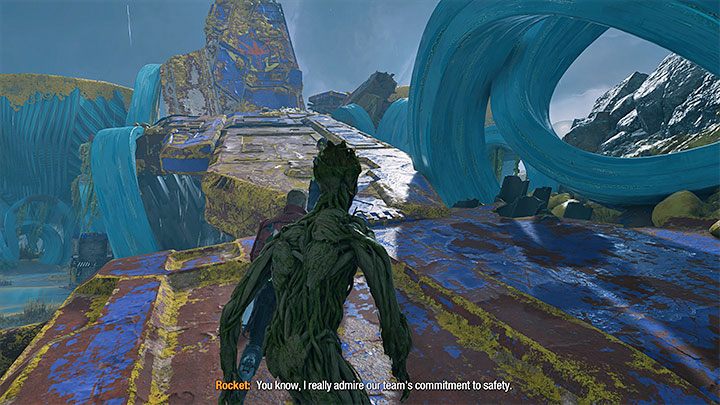 Zaliczenie zagadki doprowadzi do opuszczenia skrzydła bombowca - Guardians of the Galaxy: Rozdział 3 - solucja, opis przejścia - Guardians of the Galaxy - poradnik do gry