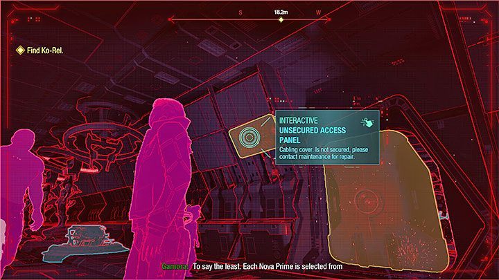 Dotrzecie do sali z pancerzami i są w niej uszkodzone drzwi blokujące dalsze przejście - Guardians of the Galaxy: Rozdział 5 - solucja, opis przejścia - Guardians of the Galaxy - poradnik do gry