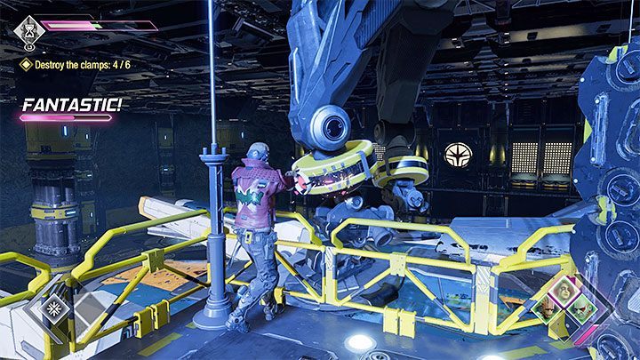 Do zniszczenia jest 6 żółtych zacisków i możecie docierać do nich w dowolnej kolejności - Guardians of the Galaxy: Rozdział 5 - solucja, opis przejścia - Guardians of the Galaxy - poradnik do gry