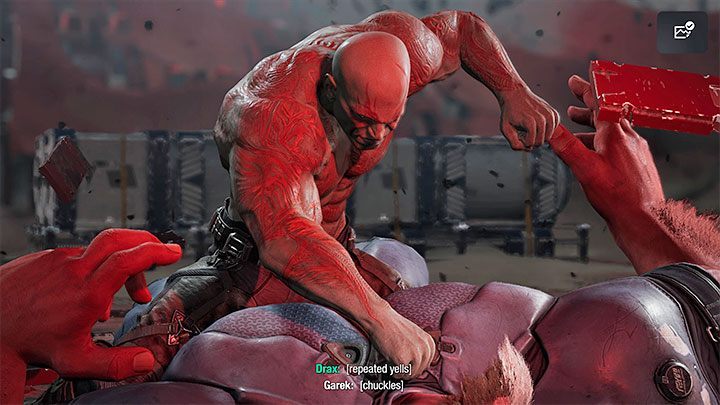 Analogicznie do drugiej fazy pojedynku w pewnym losowym momencie dojdzie do załączenia się nowej scenki przerywnikowej - Guardians of the Galaxy: Rozdział 6 - solucja, opis przejścia - Guardians of the Galaxy - poradnik do gry