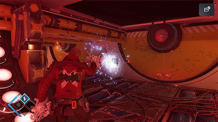 Zejdźcie na dół i zlokalizujcie jeszcze jeden przełącznik, który wymaga użycia ataku błyskawicami - Guardians of the Galaxy: Rozdział 7 - solucja, opis przejścia - Guardians of the Galaxy - poradnik do gry