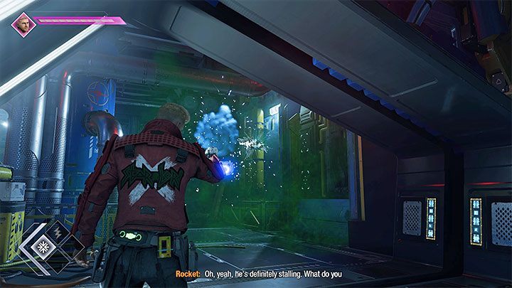 Opuśćcie kryjówkę Nikki i skorzystajcie z nowego przejścia - Guardians of the Galaxy: Rozdział 7 - solucja, opis przejścia - Guardians of the Galaxy - poradnik do gry