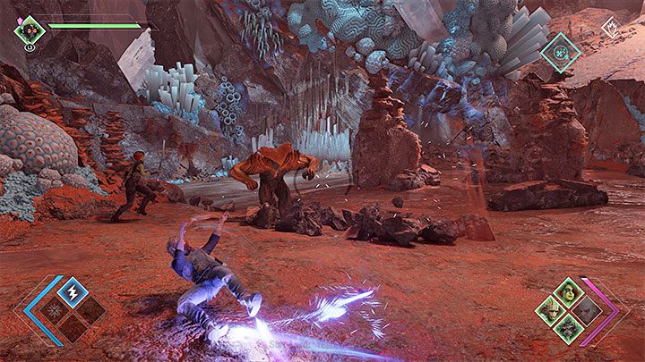 Niedługo dotrzecie do miejsca, w którym po raz pierwszy pojawiają się pomarańczowe potwory Ogrode - Guardians of the Galaxy: Rozdział 10 - solucja, opis przejścia - Guardians of the Galaxy - poradnik do gry