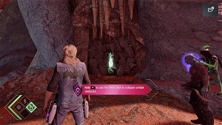 Gra odblokowała żywioł wiatru i ostrzał z wykorzystaniem tego żywiołu (Wind Shot) możecie uaktywnić wciskając odpowiedni przycisk na krzyżaku pada - Guardians of the Galaxy: Rozdział 10 - solucja, opis przejścia - Guardians of the Galaxy - poradnik do gry