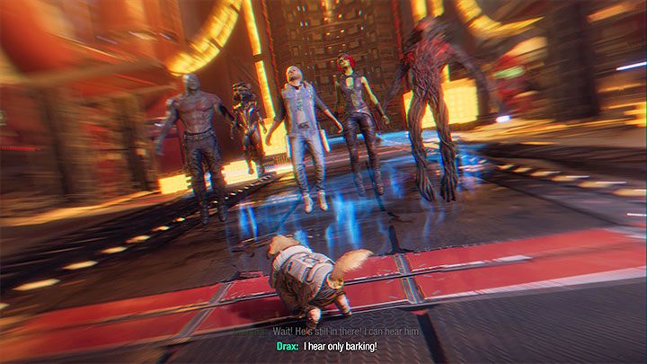 Po załączeniu się rozmowy ustalicie, że Kosmo jest pod wpływem Obietnicy i możecie podjąć starania prowadzące do wyzwolenia sojusznika - Guardians of the Galaxy: Rozdział 12 - solucja, opis przejścia - Guardians of the Galaxy - poradnik do gry