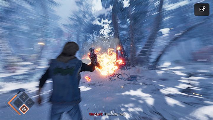 W oddali po raz pierwszy pojawi się wendigo i wybór opcji zachowania wpłynie jedynie na kolejne okrzyki potwora - Guardians of the Galaxy: Rozdział 13 - solucja, opis przejścia - Guardians of the Galaxy - poradnik do gry