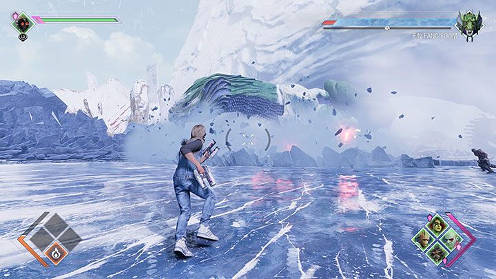 2) Zamaszysty atak całym ciałem - Jeżeli atakujecie bossa z dużej odległości, to nie powinniście się tym przejmować - Guardians of the Galaxy: Rozdział 13 - solucja, opis przejścia - Guardians of the Galaxy - poradnik do gry