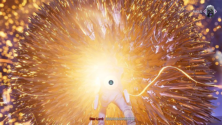 Dodatkowo musicie zacząć szybko wciskać (mashować) Trójkąt/Y żeby siłować się z Magusem - Guardians of the Galaxy: Rozdział 16 - solucja, opis przejścia - Guardians of the Galaxy - poradnik do gry