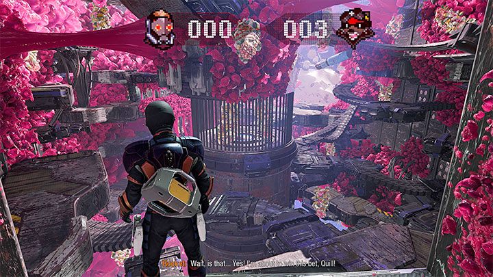 Najważniejsze jest to żeby po wkroczeniu do każdej nowej lokacji sprawnie odnajdywać i ostrzeliwać gniazda z dużej odległości - Guardians of the Galaxy: Trofeum Udław się, gryzoniu - Guardians of the Galaxy - poradnik do gry