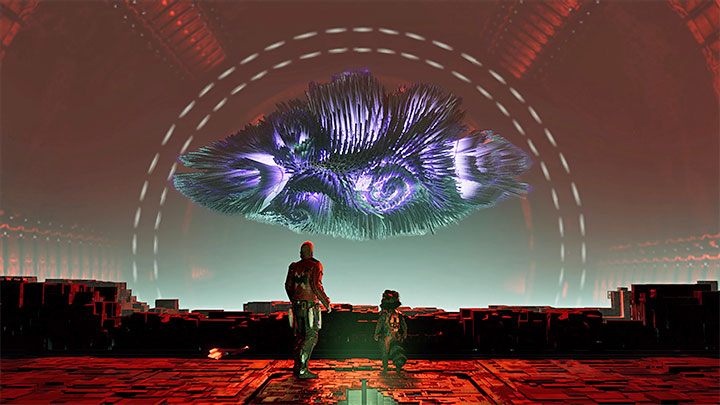 Strój możecie odnaleźć tuż po zakończeniu zawodów w zdobywanie punktów i obejrzeniu cut-scenki z dziwnym lewitującym obiektem (powyższy obrazek) - Guardians of the Galaxy: Rozdział 1 - wszystkie sekrety/znajdźki, lista - Guardians of the Galaxy - poradnik do gry