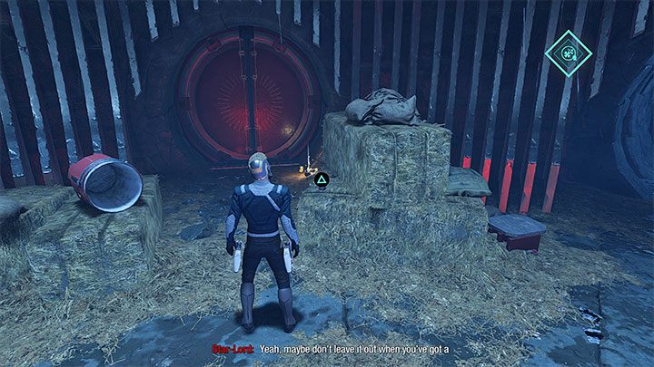 W tym przypadku musicie udać się do pomieszczenia, do którego wkroczyła Gamora (obrazek 1) - Guardians of the Galaxy: Rozdział 4 (sprzedaż Groota) - sekrety/znajdźki, lista - Guardians of the Galaxy - poradnik do gry