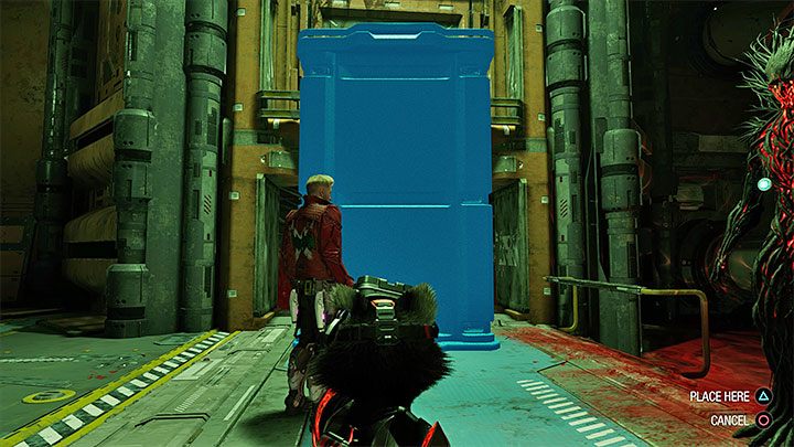 Nie idźcie dalej, tylko zainteresujcie kamiennym blokiem po prawej stronie - pokazuje go obrazek 1 - Guardians of the Galaxy: Rozdział 8 - wszystkie sekrety/znajdźki, lista - Guardians of the Galaxy - poradnik do gry