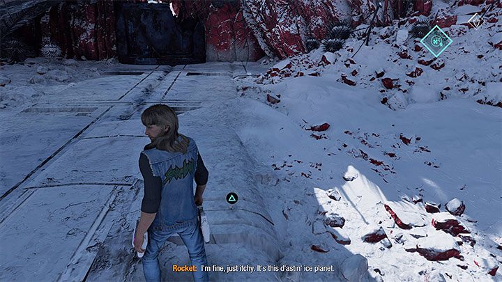 Podniesiona platforma umożliwi Wam doskoczenie do wyższego obszaru sąsiadującego z areną niedawnych walk - Guardians of the Galaxy: Rozdział 13 - wszystkie sekrety/znajdźki, lista - Guardians of the Galaxy - poradnik do gry