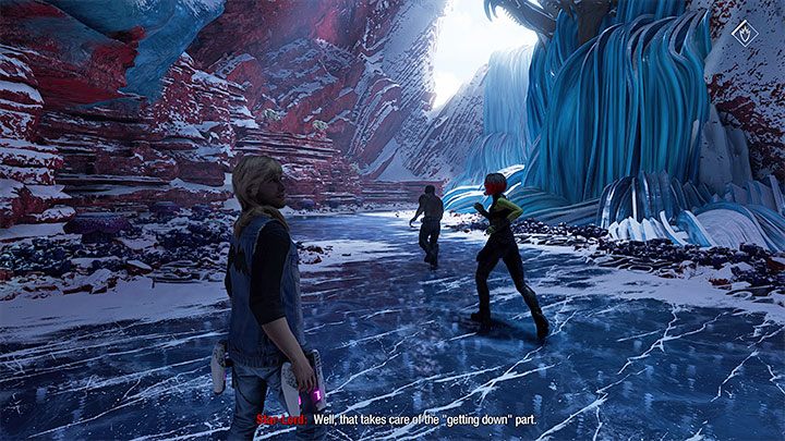 Strój możecie odnaleźć po zaliczeniu długiej sceny ślizgania się na lodzie - Guardians of the Galaxy: Rozdział 13 - wszystkie sekrety/znajdźki, lista - Guardians of the Galaxy - poradnik do gry