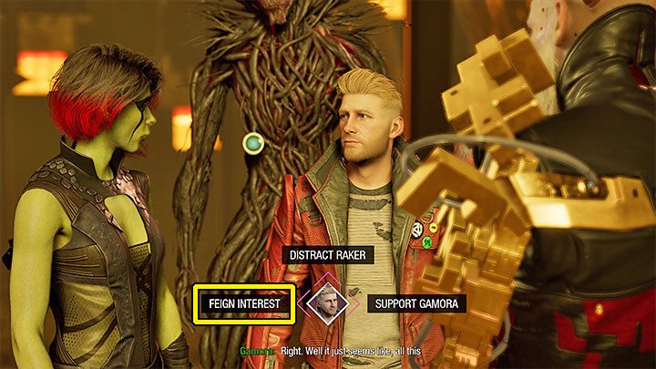 Waszym zadaniem jest trzykrotne wybranie poprawnej opcji zachowania - Guardians of the Galaxy: Ważne wybory - Rozdział 8 - Guardians of the Galaxy - poradnik do gry