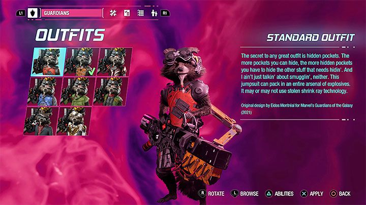 To domyślny wygląd Rocketa w grze - Guardians of the Galaxy: Rocket - stroje - Guardians of the Galaxy - poradnik do gry