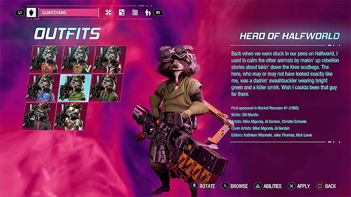 Strój ten jest do odnalezienia jako sekret w rozdziale 10 - Guardians of the Galaxy: Rocket - stroje - Guardians of the Galaxy - poradnik do gry