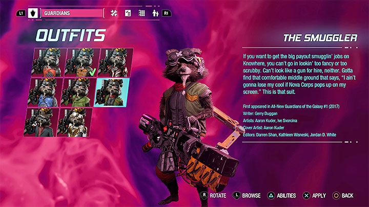 Strój ten jest do odnalezienia jako sekret w rozdziale 12 - Guardians of the Galaxy: Rocket - stroje - Guardians of the Galaxy - poradnik do gry